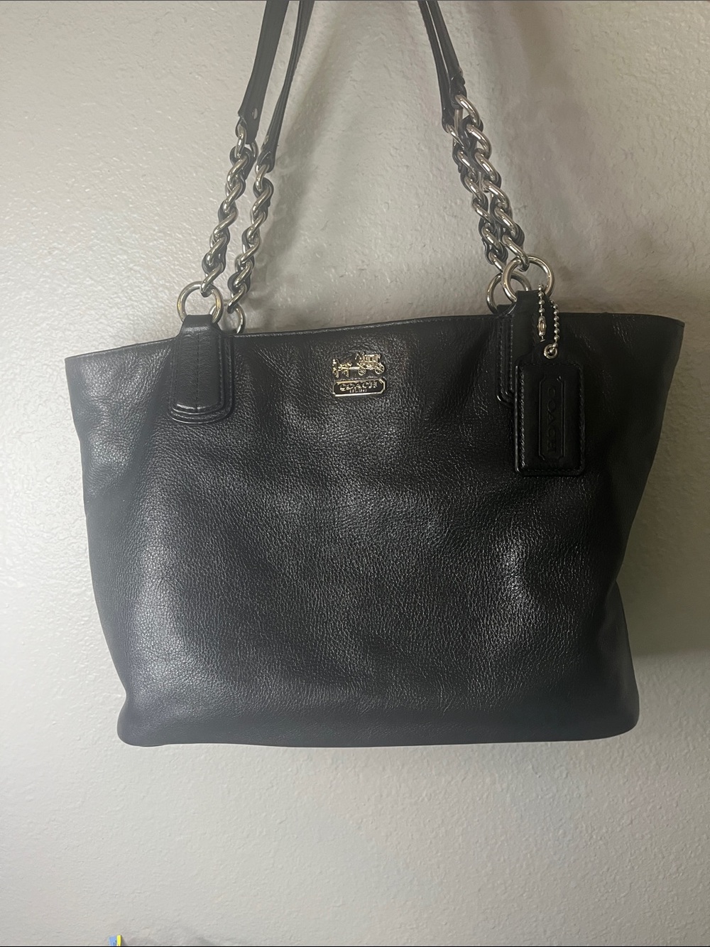Coach Madison Tote BLACK LEATHER
